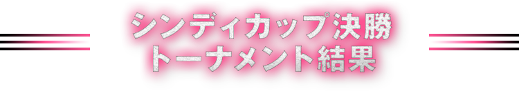 シンディカップ トーナメント結果