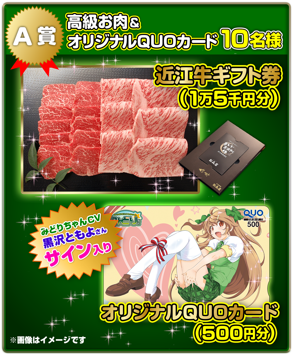 A賞　高級お肉＆オリジナルQUOカード10名様