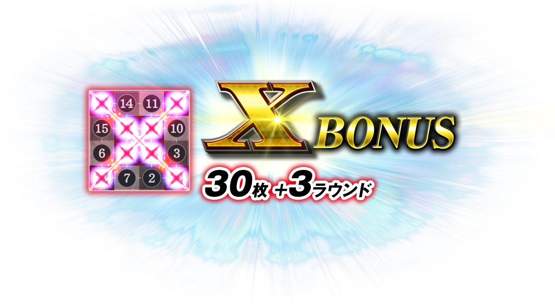 XBONUS 30枚 + 3ラウンド