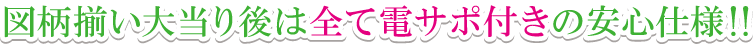 図柄揃い大当たり後は全て電サポ付きの安心仕様!!