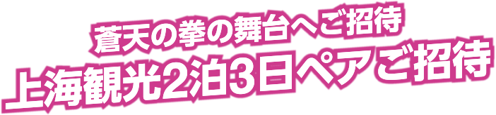 蒼天の拳の舞台へご招待 上海観光2泊3日ペアご招待