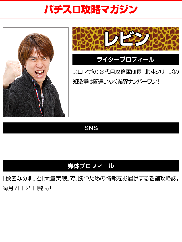 ライタープロフィール レビン(パチスロ攻略マガジン)