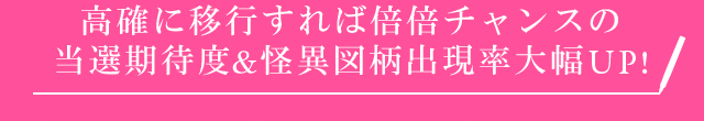 高確に移行すれば倍倍チャンスの当選期待度＆怪異図柄出現率大幅UP!