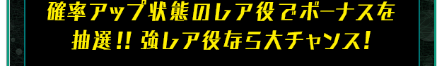 確率アップ状態のレア役でボーナスを抽選!! 強レア役なら大チャンス！