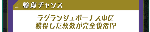 輪廻チャンス ラグランジェボーナス中に獲得した枚数が完全復活!?